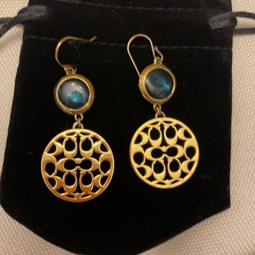 Coach gold earrings
